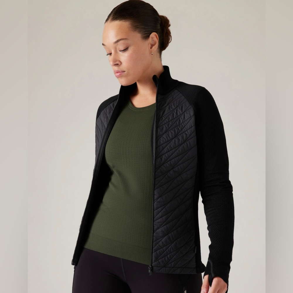 Athleta large flurry force insulated primaloft jacket II black womens zip coat